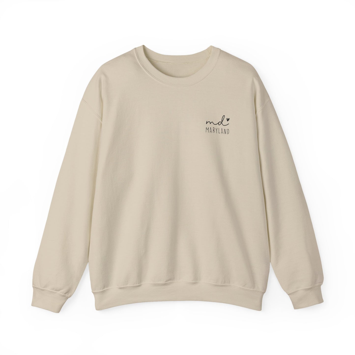 Maryland MD Cozy Unisex Crewneck Sweatshirt, Comfy Layering Piece, Perfect Gift for Friends, Relaxed Style for Every Season, Casual Sweat