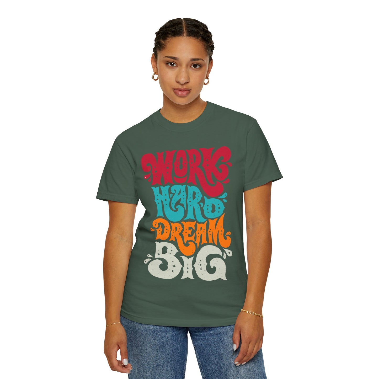 Motivational T-Shirt - "Work Hard Dream Big" - Unisex Tee, Inspirational Gift, Casual Wear, Trending Apparel, Perfect for Everyday