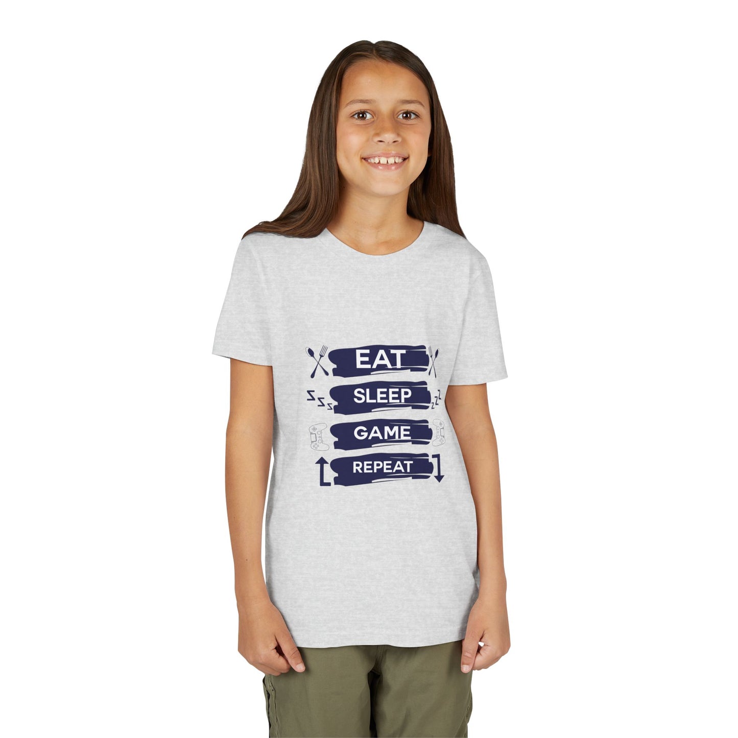 Eat, Sleep, Game, Repeat Youth Gamer Tee | Eat Sleep Game Repeat | Perfect for Birthdays, Gaming Events, Casual Wear, Holidays, and Everyday Fun