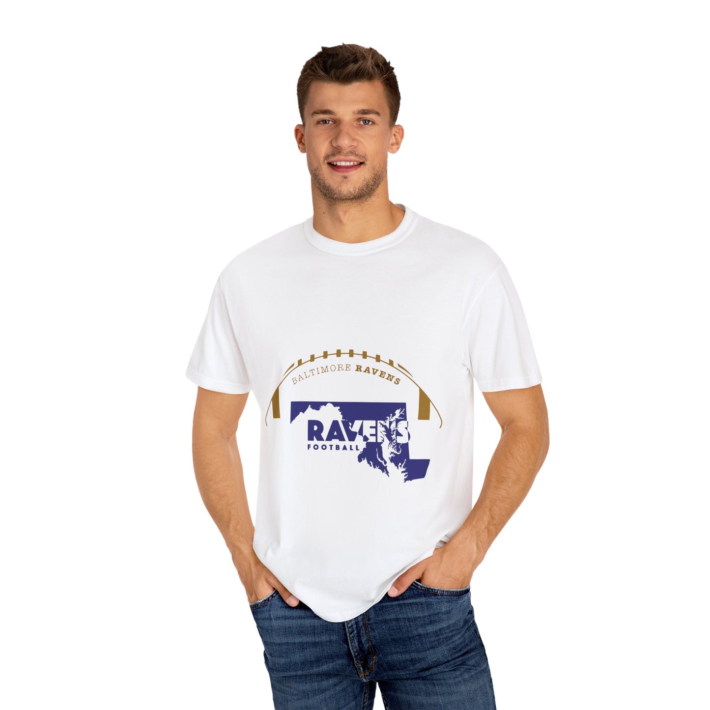 Baltimore Ravens Garment-Dyed T-Shirt - Unisex Football Fan Tee, Casual Wear, Game Day Apparel, Sports Merchandise, Birthday Gift