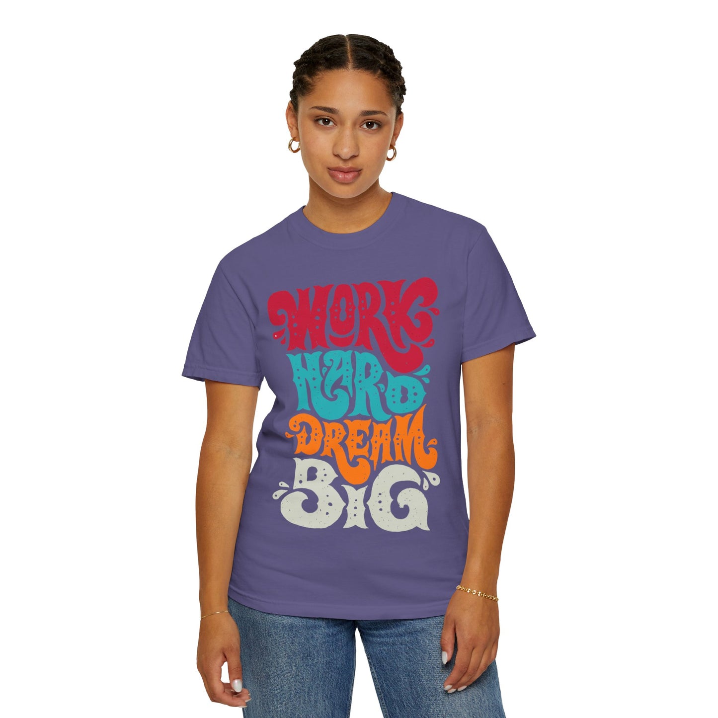 Motivational T-Shirt - "Work Hard Dream Big" - Unisex Tee, Inspirational Gift, Casual Wear, Trending Apparel, Perfect for Everyday
