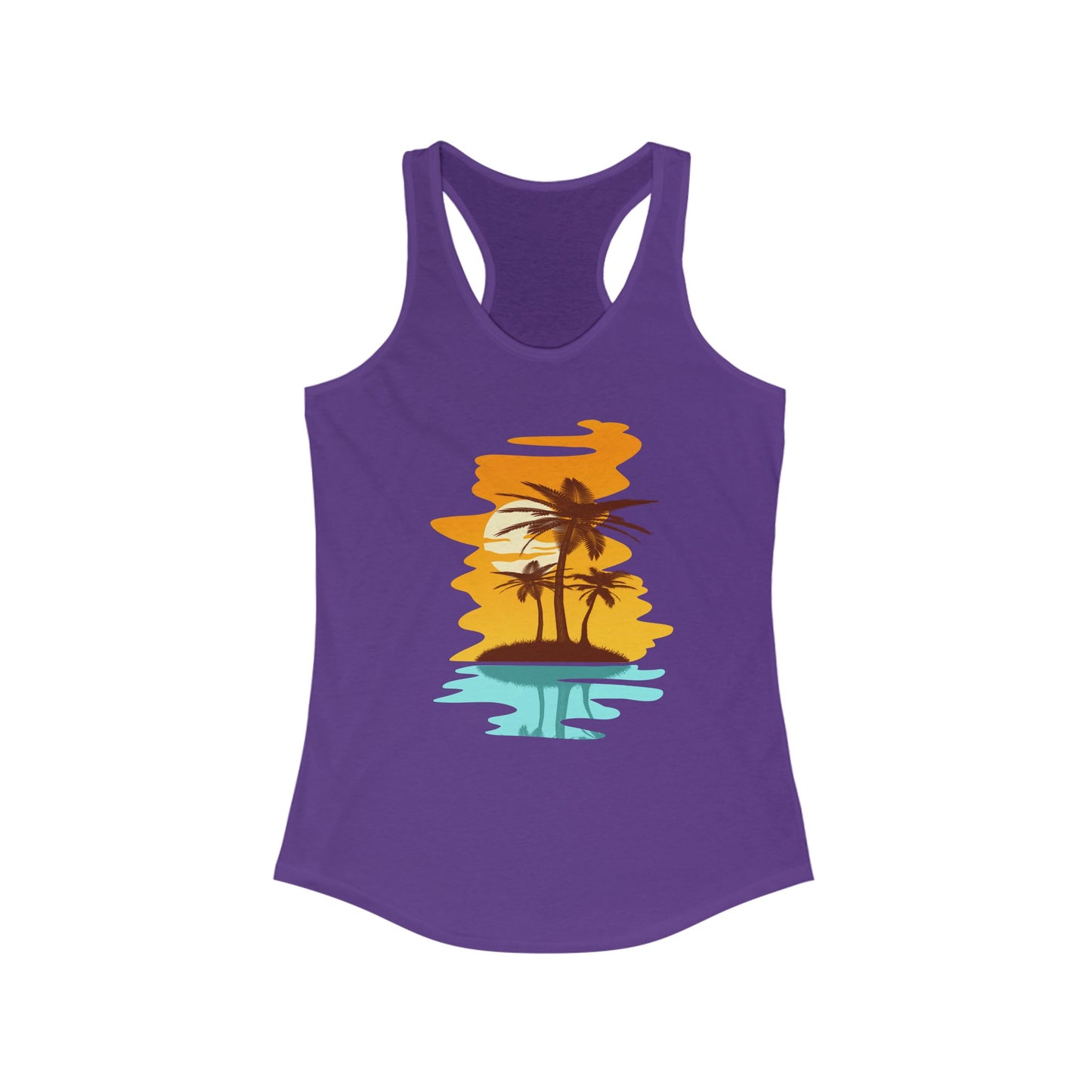 Tropical Paradise Racerback Tank - Perfect for Summer, Beach Days, Yoga, Casual Outings, Gift for Her