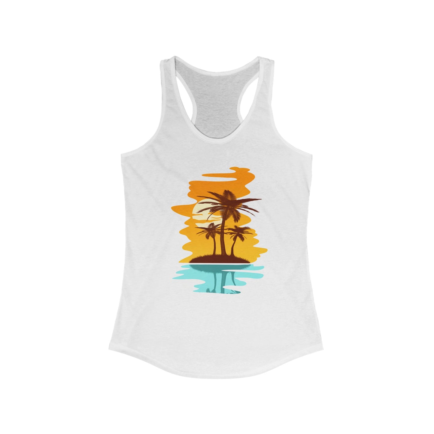 Tropical Paradise Racerback Tank - Perfect for Summer, Beach Days, Yoga, Casual Outings, Gift for Her