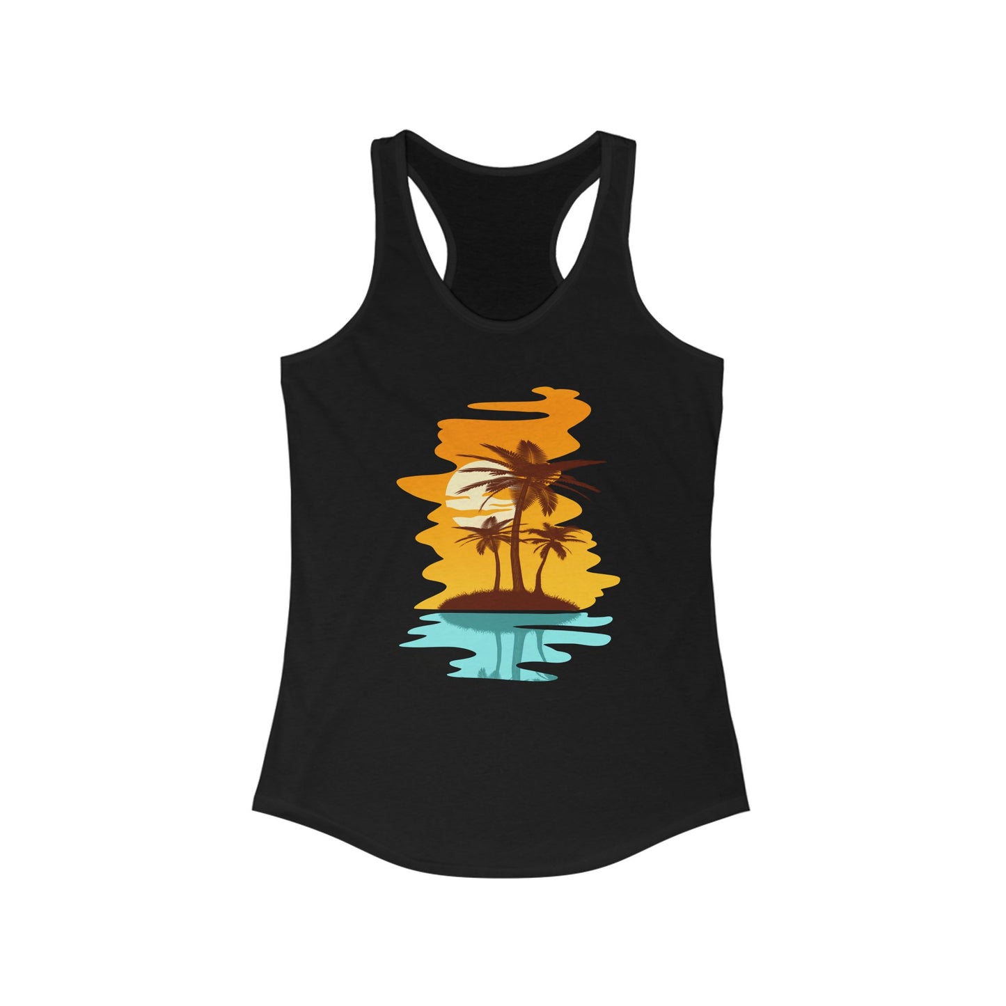 Tropical Paradise Racerback Tank - Perfect for Summer, Beach Days, Yoga, Casual Outings, Gift for Her