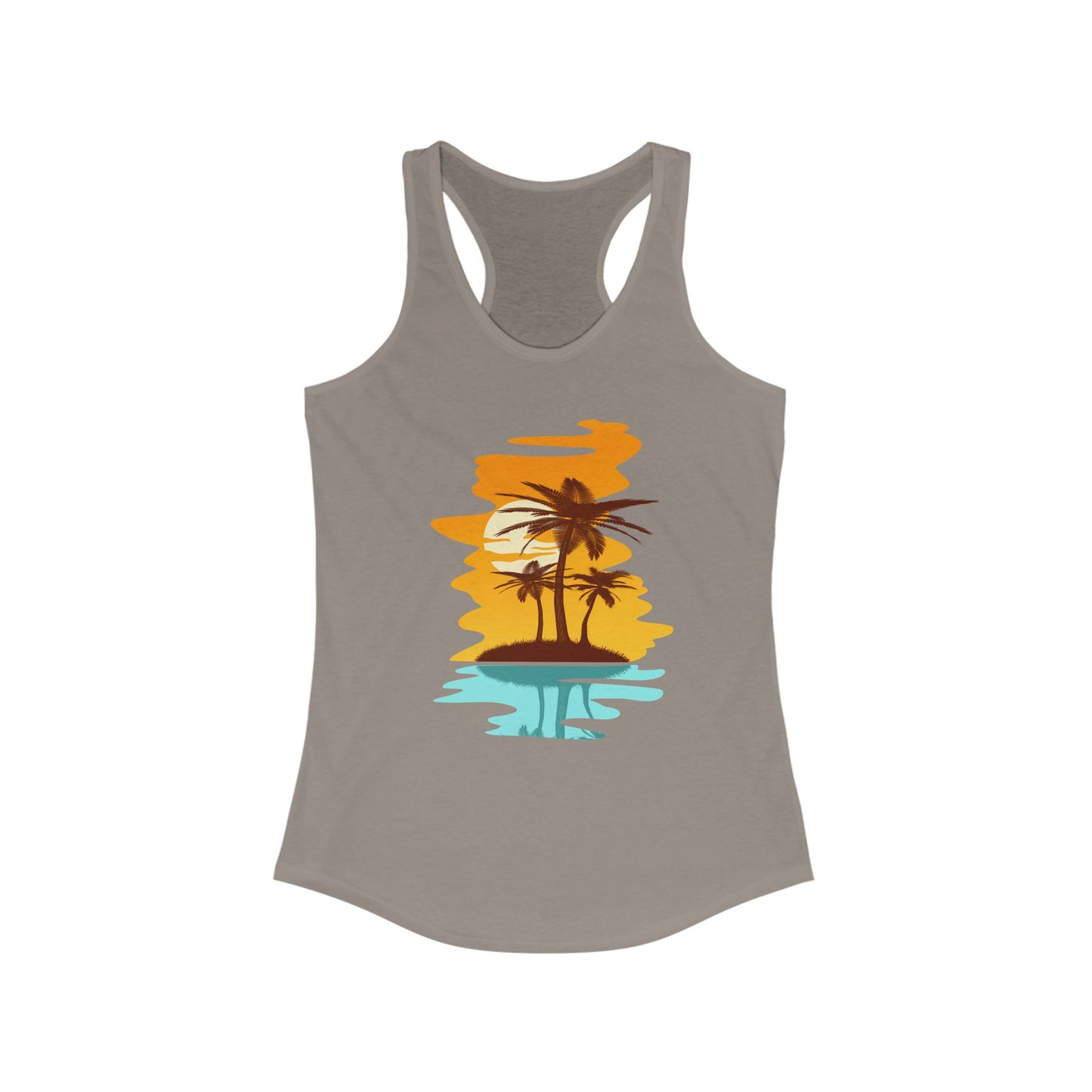 Tropical Paradise Racerback Tank - Perfect for Summer, Beach Days, Yoga, Casual Outings, Gift for Her