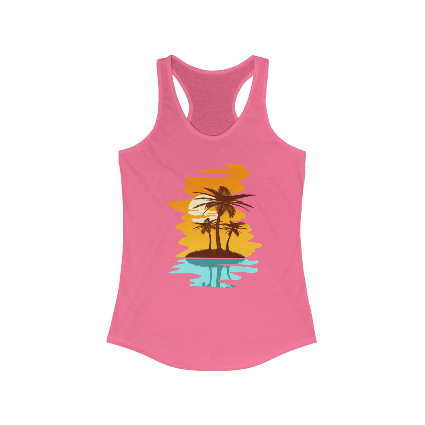 Tropical Paradise Racerback Tank - Perfect for Summer, Beach Days, Yoga, Casual Outings, Gift for Her
