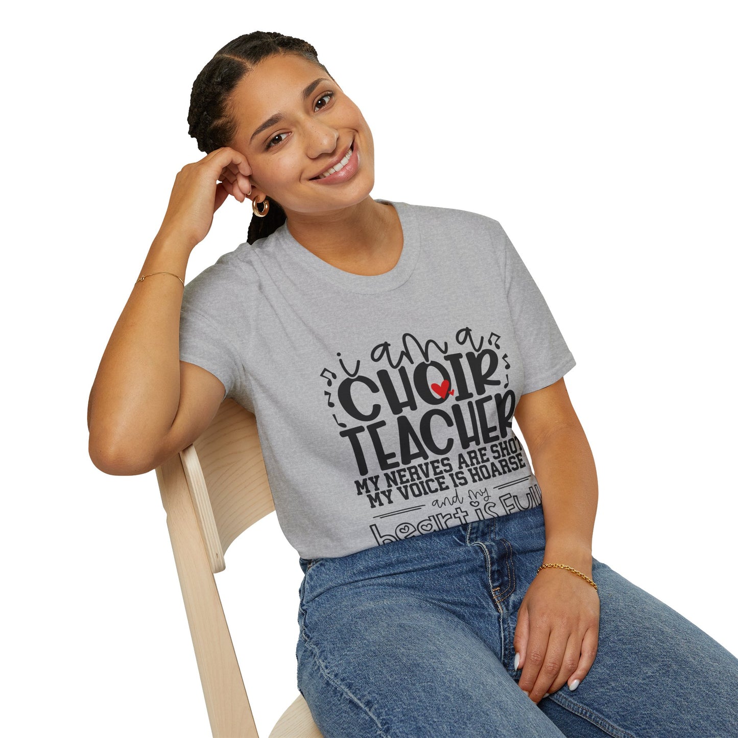 Heartfelt Choir Teacher T-Shirt, Music Educator Gift, Unisex Tee, Teacher Appreciation, Back to School, Cute and Comfy Shirt