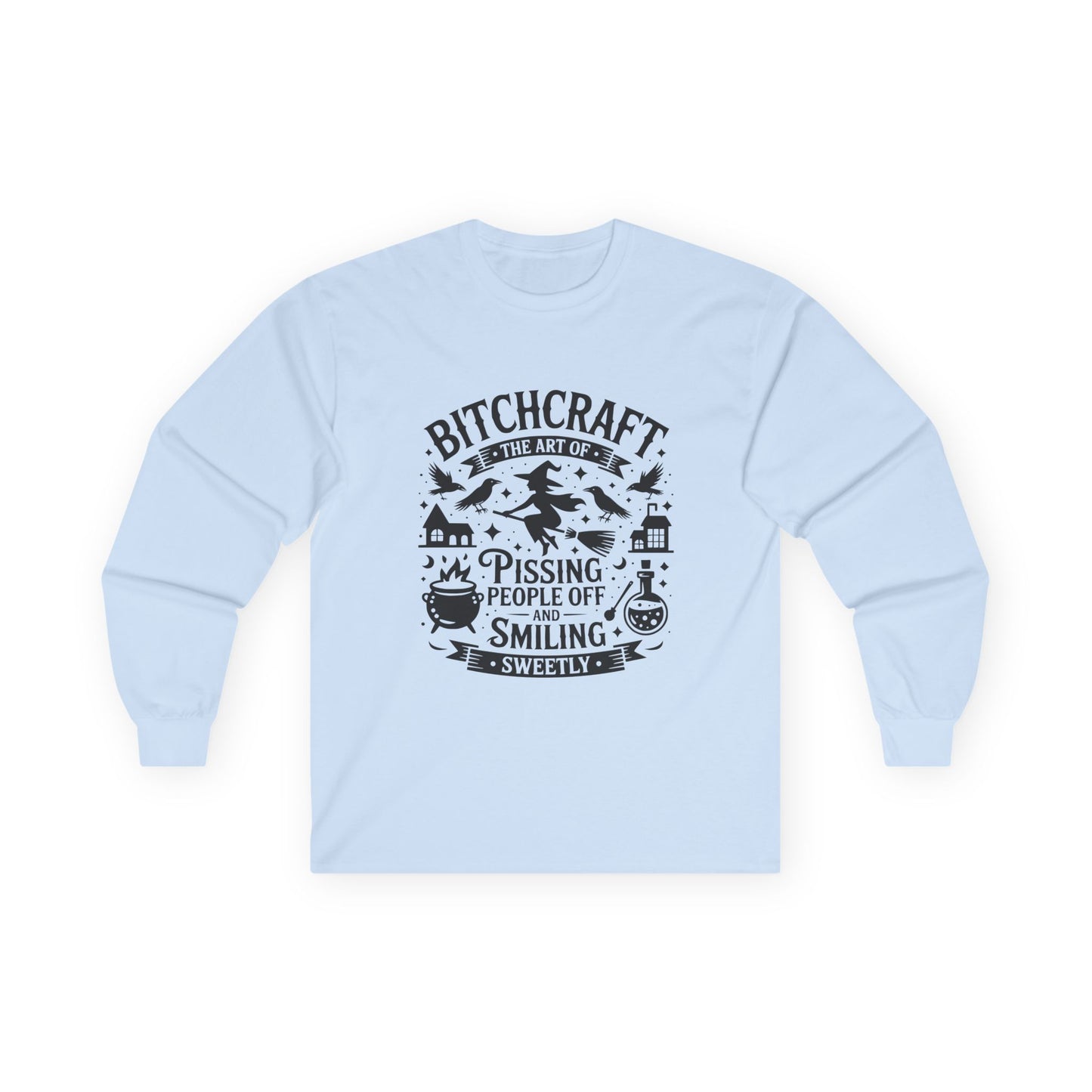 Bitchcraft Unisex Long Sleeve Tee | Funny Witchy Shirt, Gifts for Witches, Halloween Apparel, Spooky Season Wear, Casual Outfit