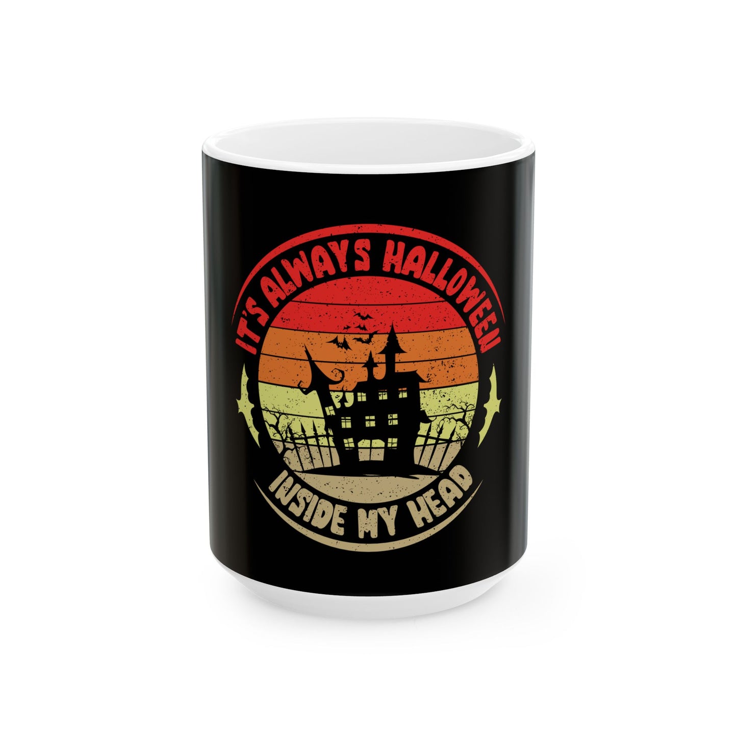 Halloween-Inspired Ceramic Mug: Perfect for October Celebrations, Spooky Decor, Gift for Goth Lovers, Coffee Mug, Tea Cup