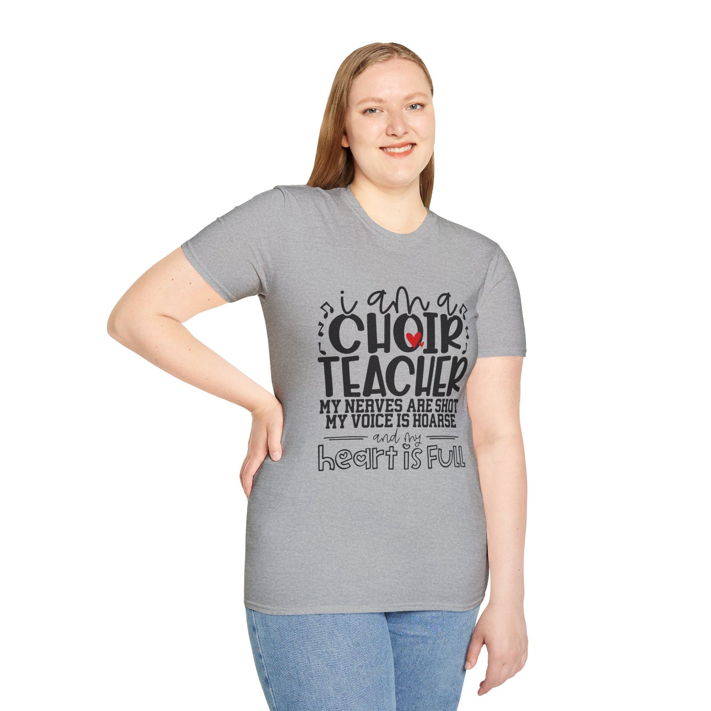Heartfelt Choir Teacher T-Shirt, Music Educator Gift, Unisex Tee, Teacher Appreciation, Back to School, Cute and Comfy Shirt