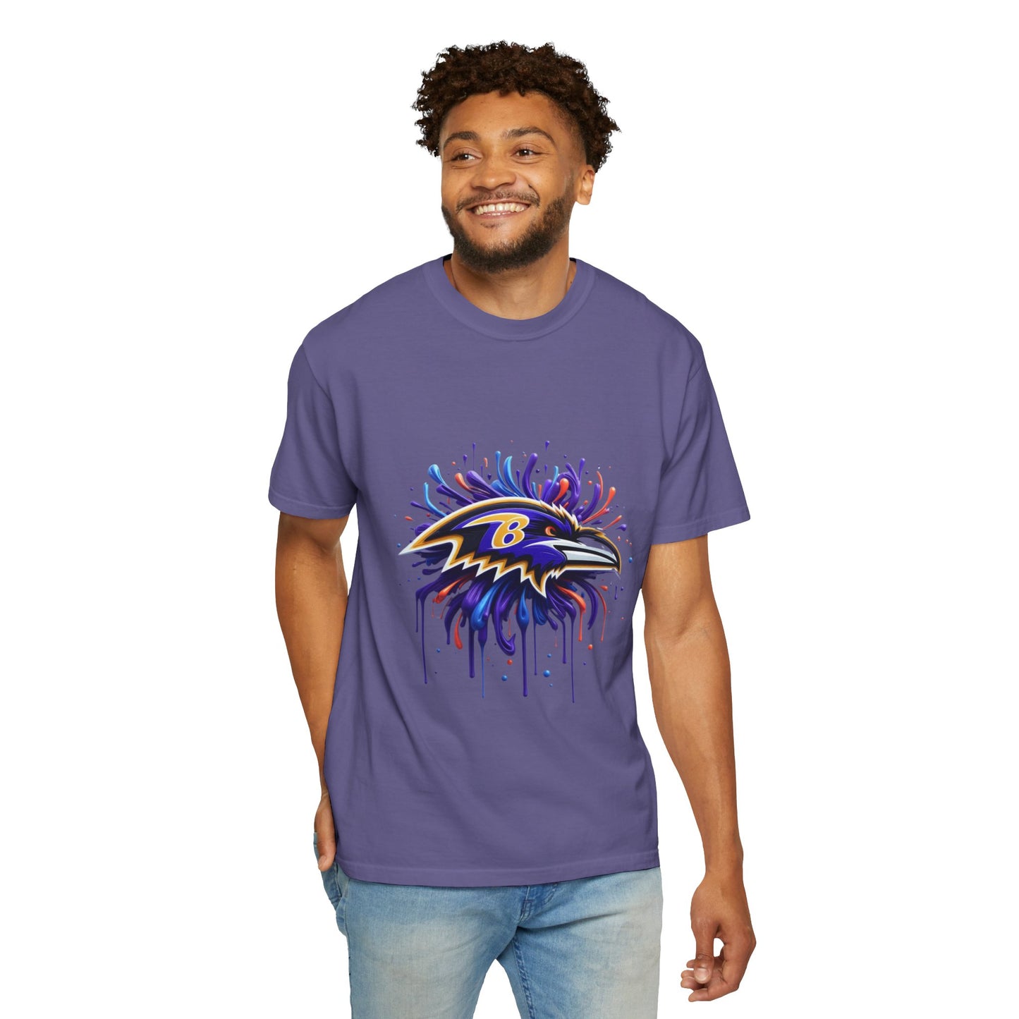 Baltimore Ravens Splatter Graphic T-Shirt, Unisex Sports Apparel, Fan Gear, Game Day Outfit, Gift for Ravens Fans