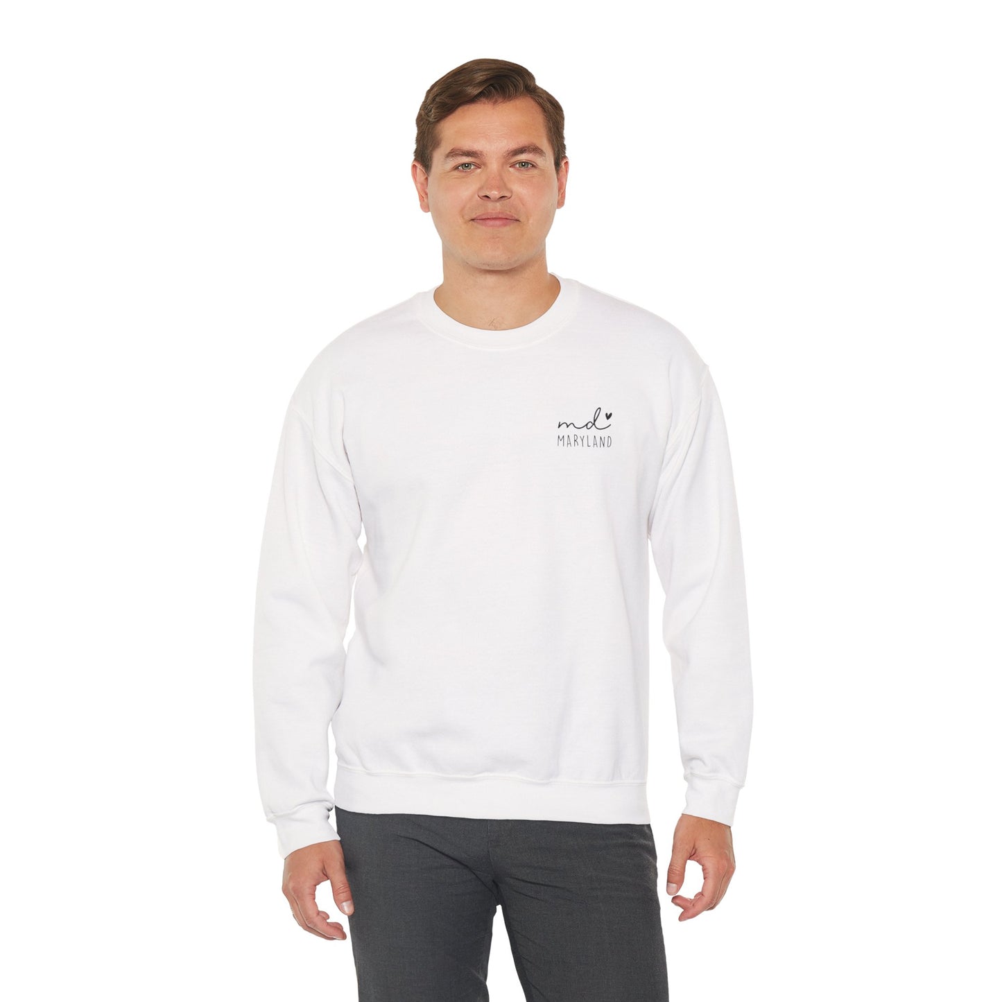 Maryland MD Cozy Unisex Crewneck Sweatshirt, Comfy Layering Piece, Perfect Gift for Friends, Relaxed Style for Every Season, Casual Sweat