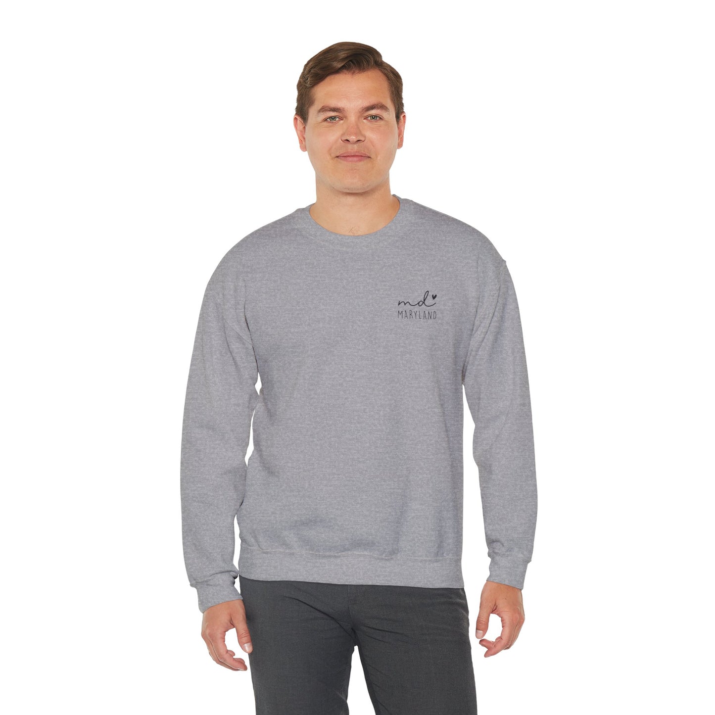 Maryland MD Cozy Unisex Crewneck Sweatshirt, Comfy Layering Piece, Perfect Gift for Friends, Relaxed Style for Every Season, Casual Sweat