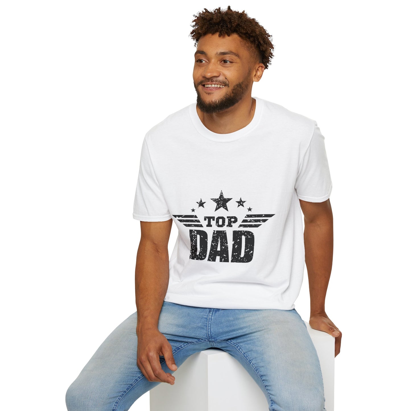 Top Dad Unisex Softstyle T-Shirt, Father's Day Gift, Casual Tee, Dad Apparel, Birthday Present, Family Gathering Wear - To Be Designs
