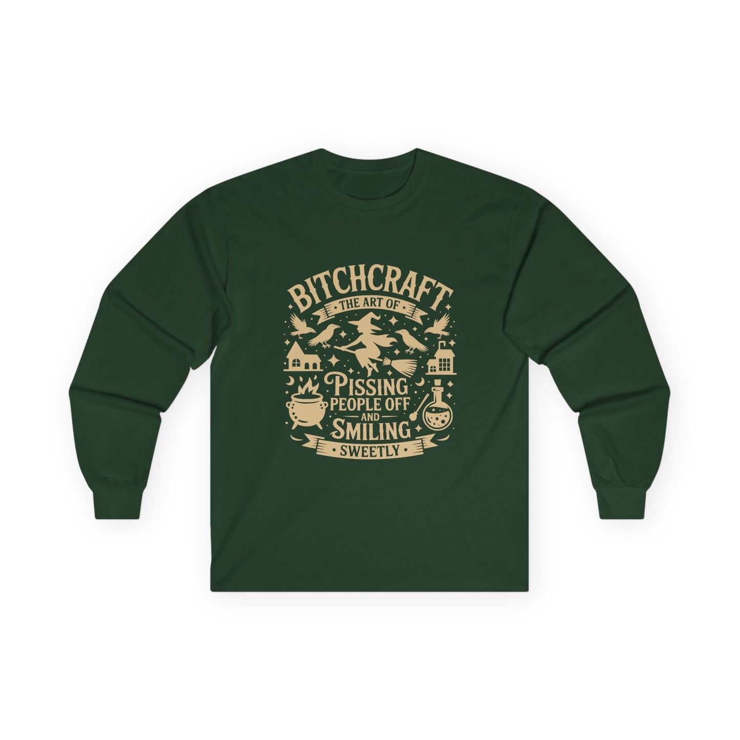 Bitchcraft Unisex Long Sleeve Tee | Funny Witchy Shirt, Gifts for Witches, Halloween Apparel, Spooky Season Wear, Casual Outfit