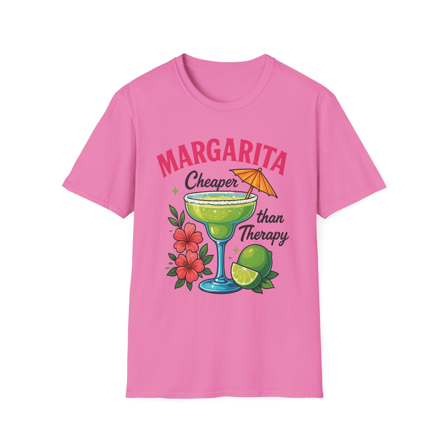 Margarita Lovers T-Shirt, Cheaper than Therapy Tee, Cocktail Humor Shirt, Unisex Softstyle Tee, Perfect Gift for Parties, Summer Vibes - To Be Designs