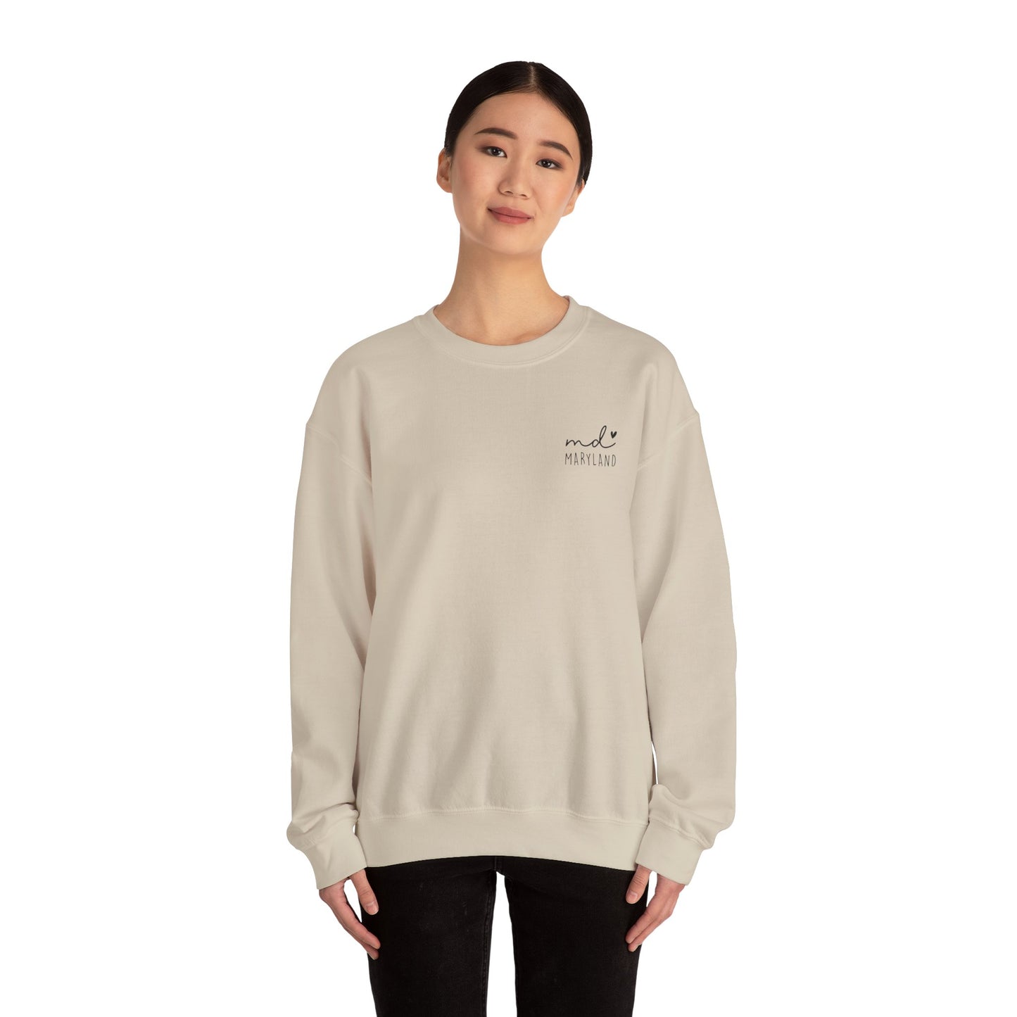 Maryland MD Cozy Unisex Crewneck Sweatshirt, Comfy Layering Piece, Perfect Gift for Friends, Relaxed Style for Every Season, Casual Sweat