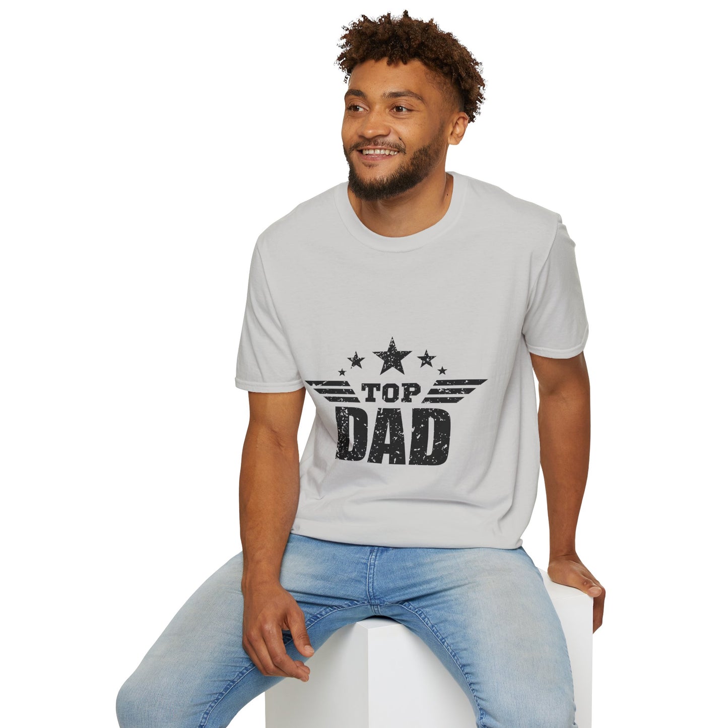 Top Dad Unisex Softstyle T-Shirt, Father's Day Gift, Casual Tee, Dad Apparel, Birthday Present, Family Gathering Wear - To Be Designs