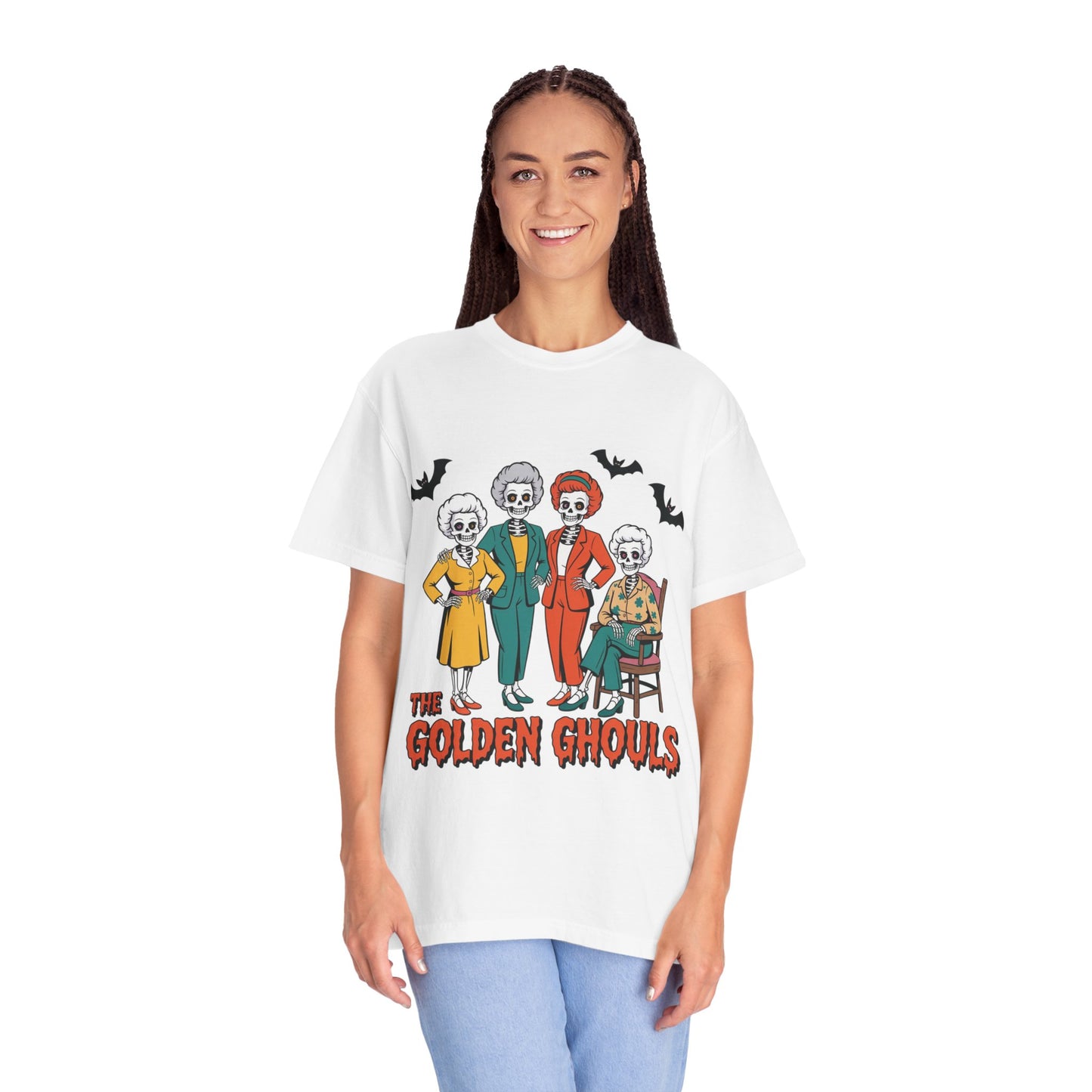 Golden Ghouls Unisex T-Shirt, Halloween Tee, Vintage Style Shirt, Gift for Fans, Retro Graphic Tee, Spooky Apparel