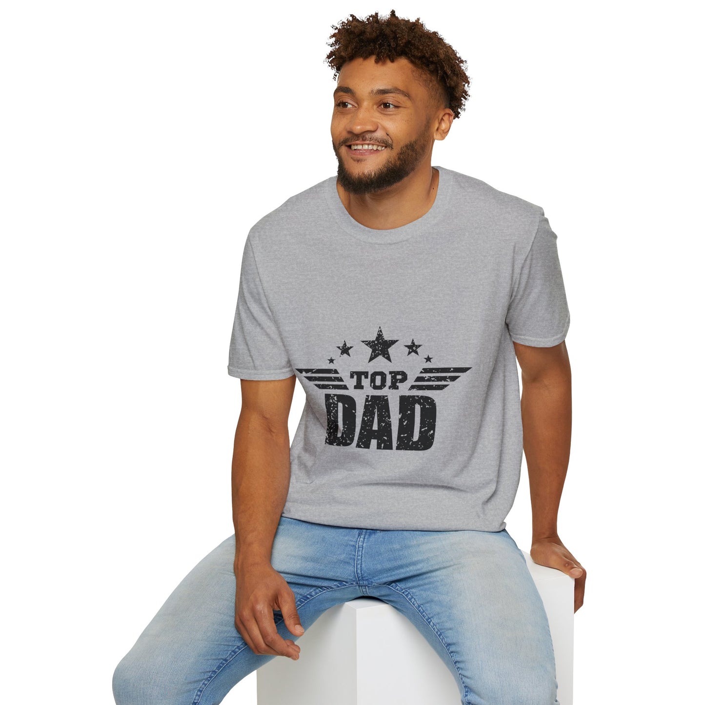 Top Dad Unisex Softstyle T-Shirt, Father's Day Gift, Casual Tee, Dad Apparel, Birthday Present, Family Gathering Wear - To Be Designs