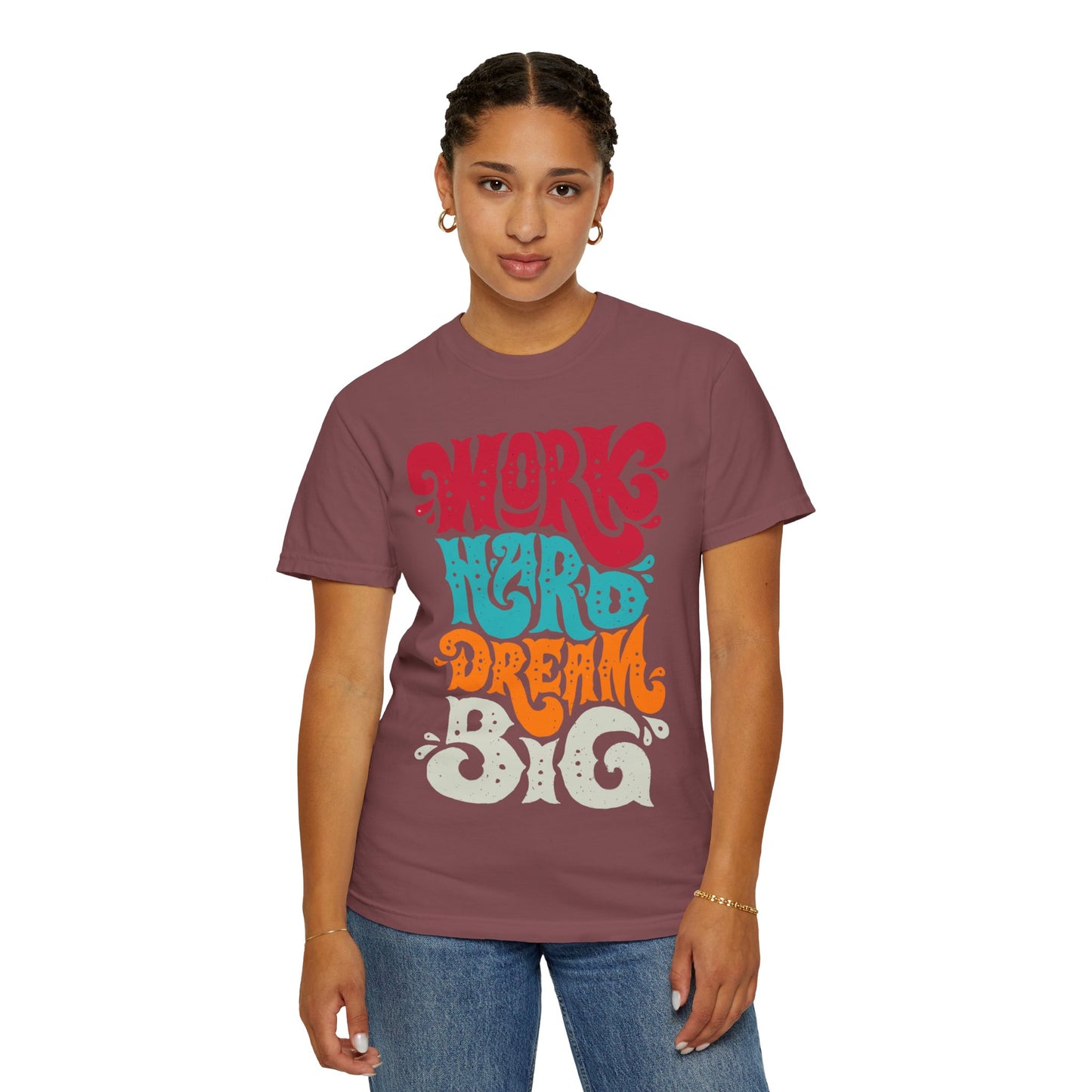 Motivational T-Shirt - "Work Hard Dream Big" - Unisex Tee, Inspirational Gift, Casual Wear, Trending Apparel, Perfect for Everyday
