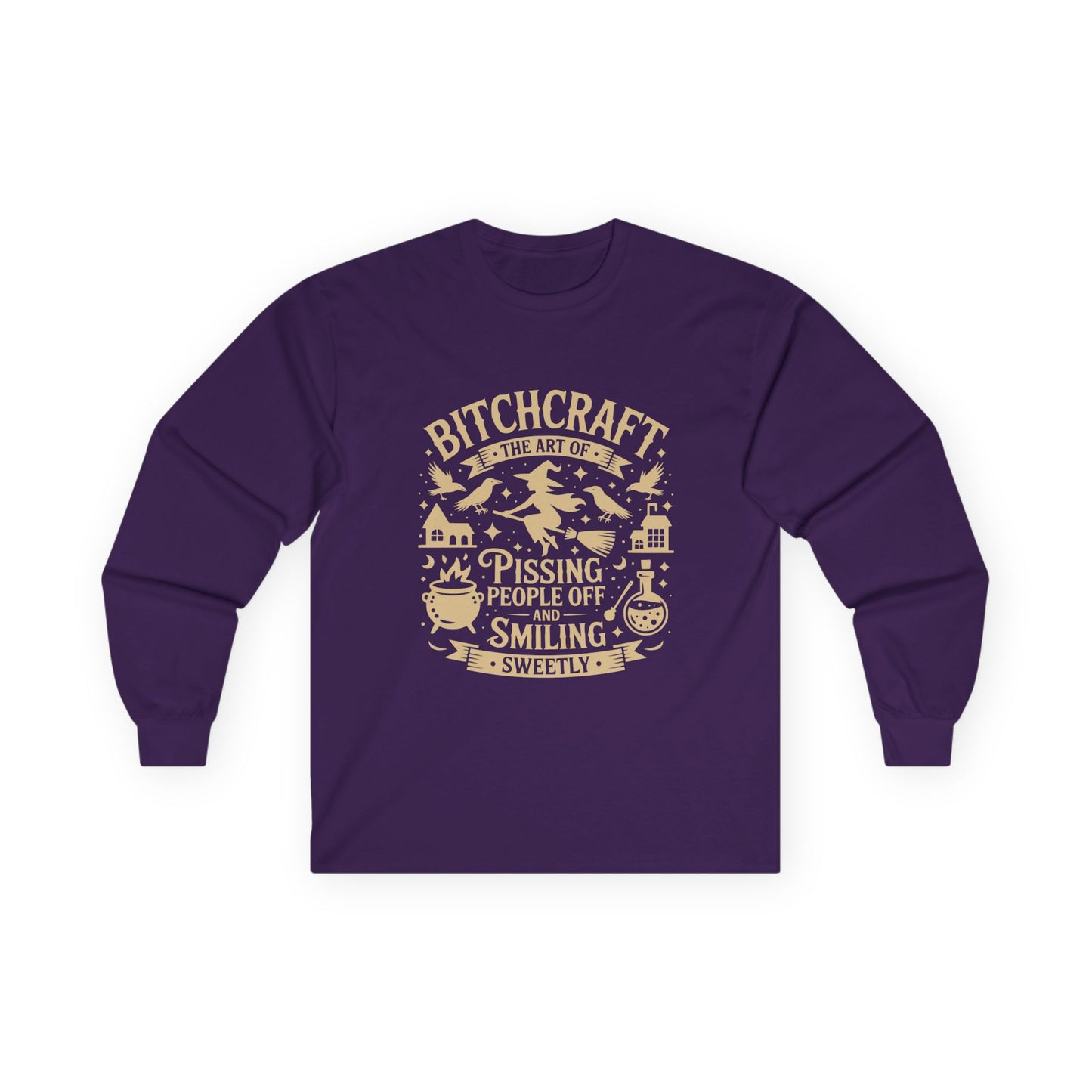 Bitchcraft Unisex Long Sleeve Tee | Funny Witchy Shirt, Gifts for Witches, Halloween Apparel, Spooky Season Wear, Casual Outfit