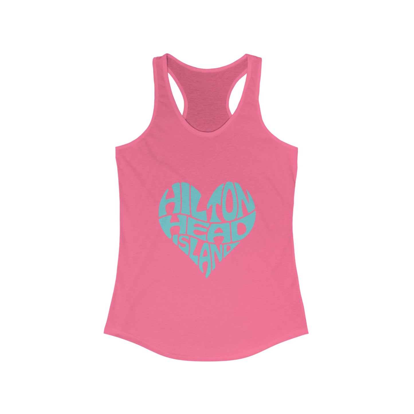 Women's Heart Print Tank Top, Hilton Head Island Sleeveless Tee, Summer Workout Shirt, Beach Vacation Apparel, Travel Gift