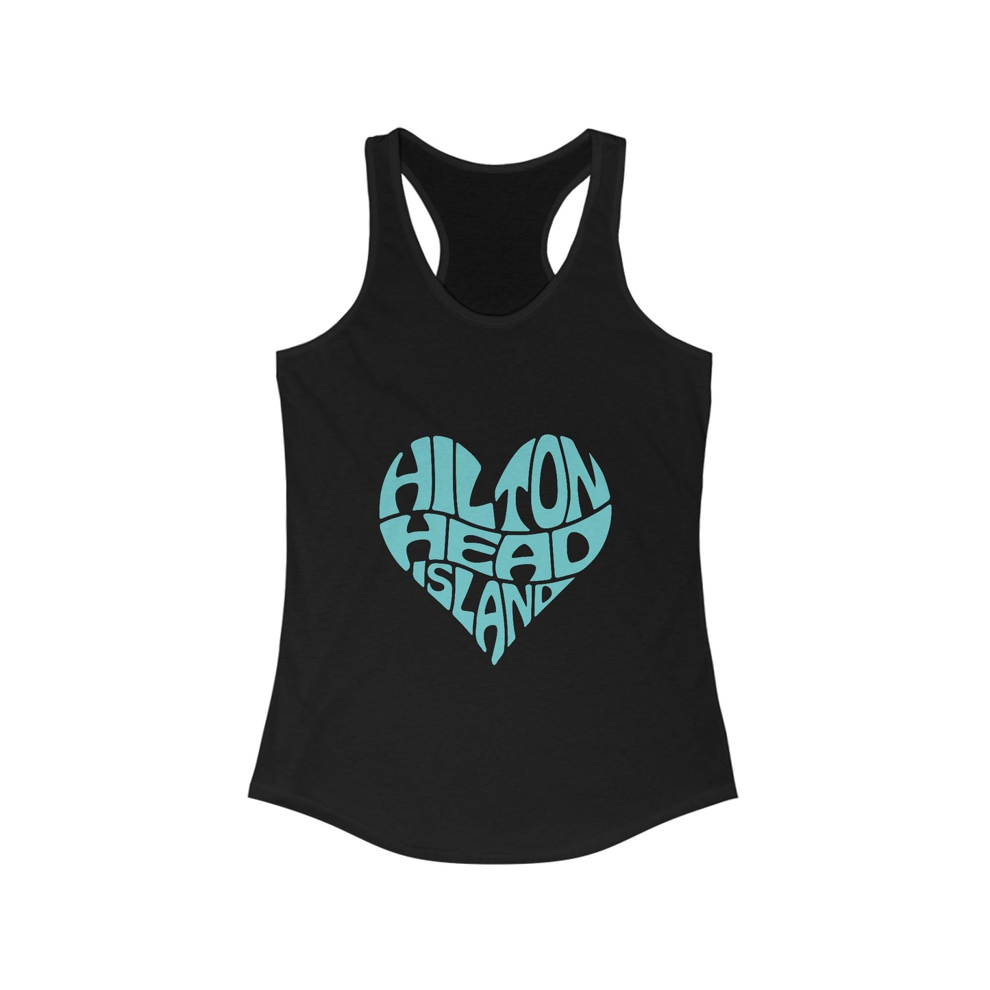 Women's Heart Print Tank Top, Hilton Head Island Sleeveless Tee, Summer Workout Shirt, Beach Vacation Apparel, Travel Gift