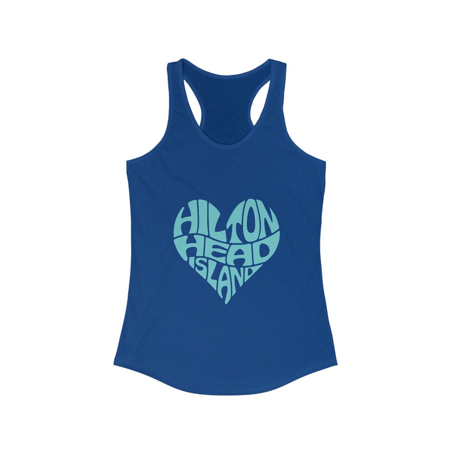 Women's Heart Print Tank Top, Hilton Head Island Sleeveless Tee, Summer Workout Shirt, Beach Vacation Apparel, Travel Gift