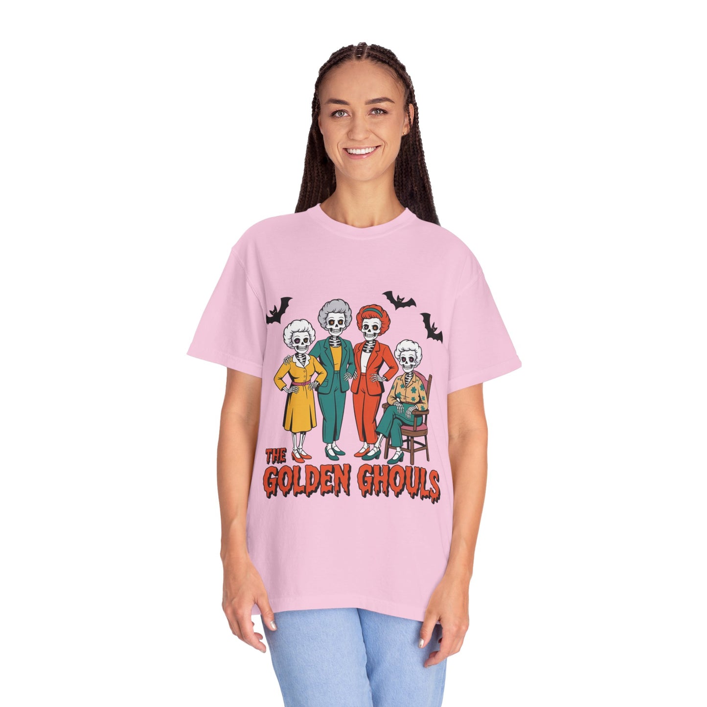 Golden Ghouls Unisex T-Shirt, Halloween Tee, Vintage Style Shirt, Gift for Fans, Retro Graphic Tee, Spooky Apparel