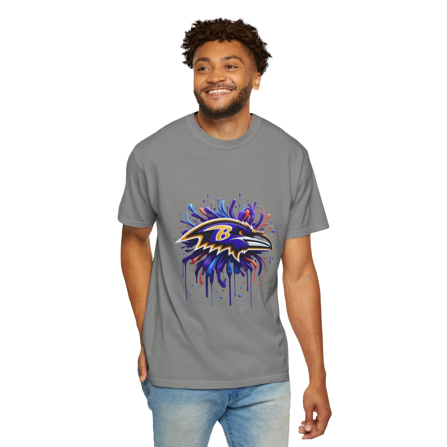 Baltimore Ravens Splatter Graphic T-Shirt, Unisex Sports Apparel, Fan Gear, Game Day Outfit, Gift for Ravens Fans