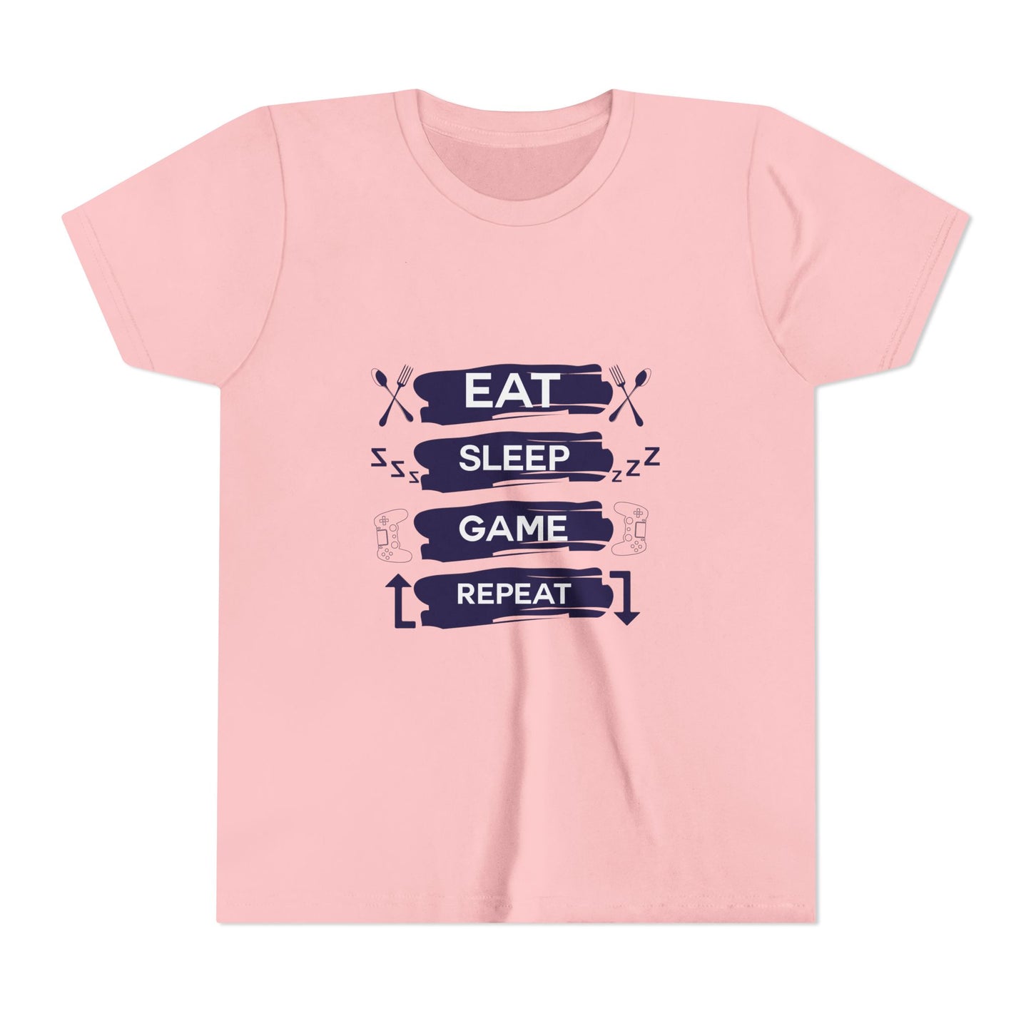 Eat, Sleep, Game, Repeat Youth Gamer Tee | Eat Sleep Game Repeat | Perfect for Birthdays, Gaming Events, Casual Wear, Holidays, and Everyday Fun
