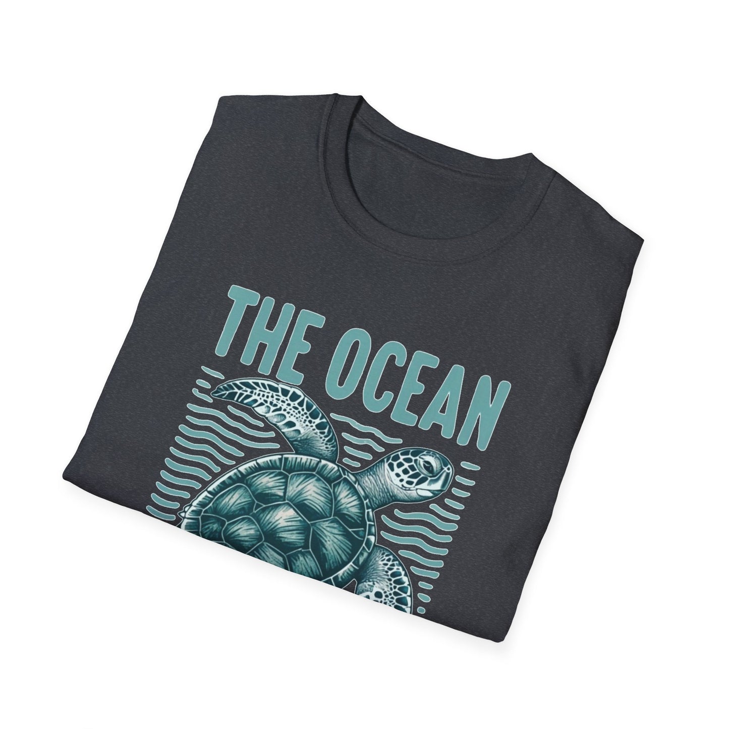 Ocean Calling Unisex Softstyle T-Shirt, Sea Turtle Tee, Beach Lover Shirt, Gift for Ocean Enthusiasts, Summer Clothing - To Be Designs