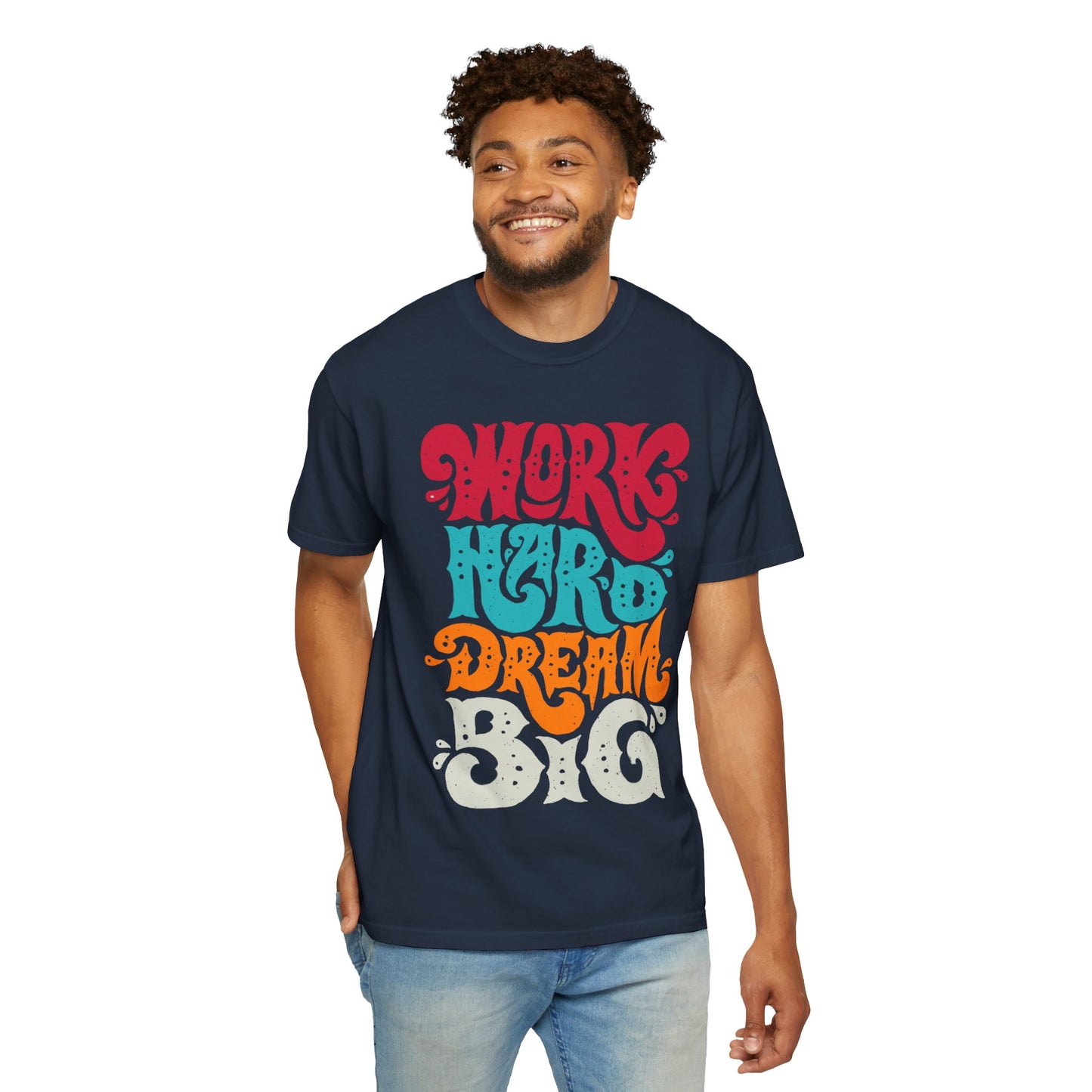Motivational T-Shirt - "Work Hard Dream Big" - Unisex Tee, Inspirational Gift, Casual Wear, Trending Apparel, Perfect for Everyday