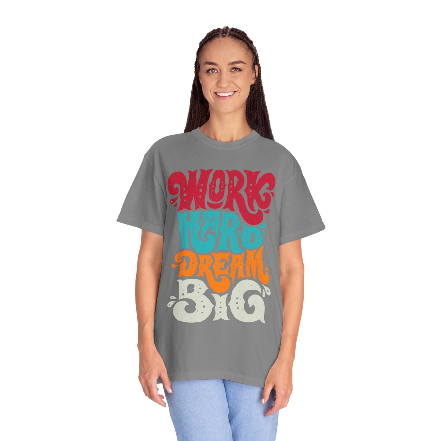Motivational T-Shirt - "Work Hard Dream Big" - Unisex Tee, Inspirational Gift, Casual Wear, Trending Apparel, Perfect for Everyday