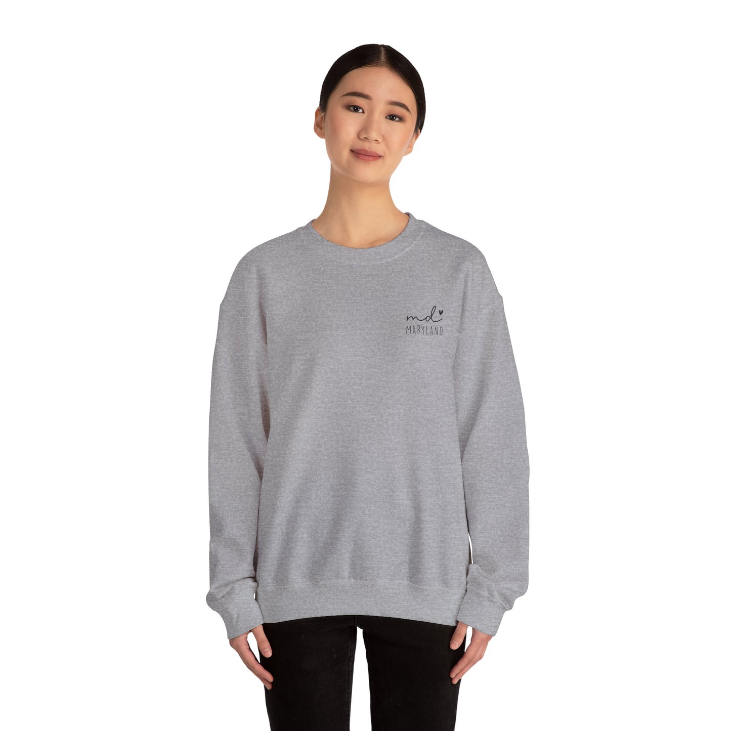 Maryland MD Cozy Unisex Crewneck Sweatshirt, Comfy Layering Piece, Perfect Gift for Friends, Relaxed Style for Every Season, Casual Sweat