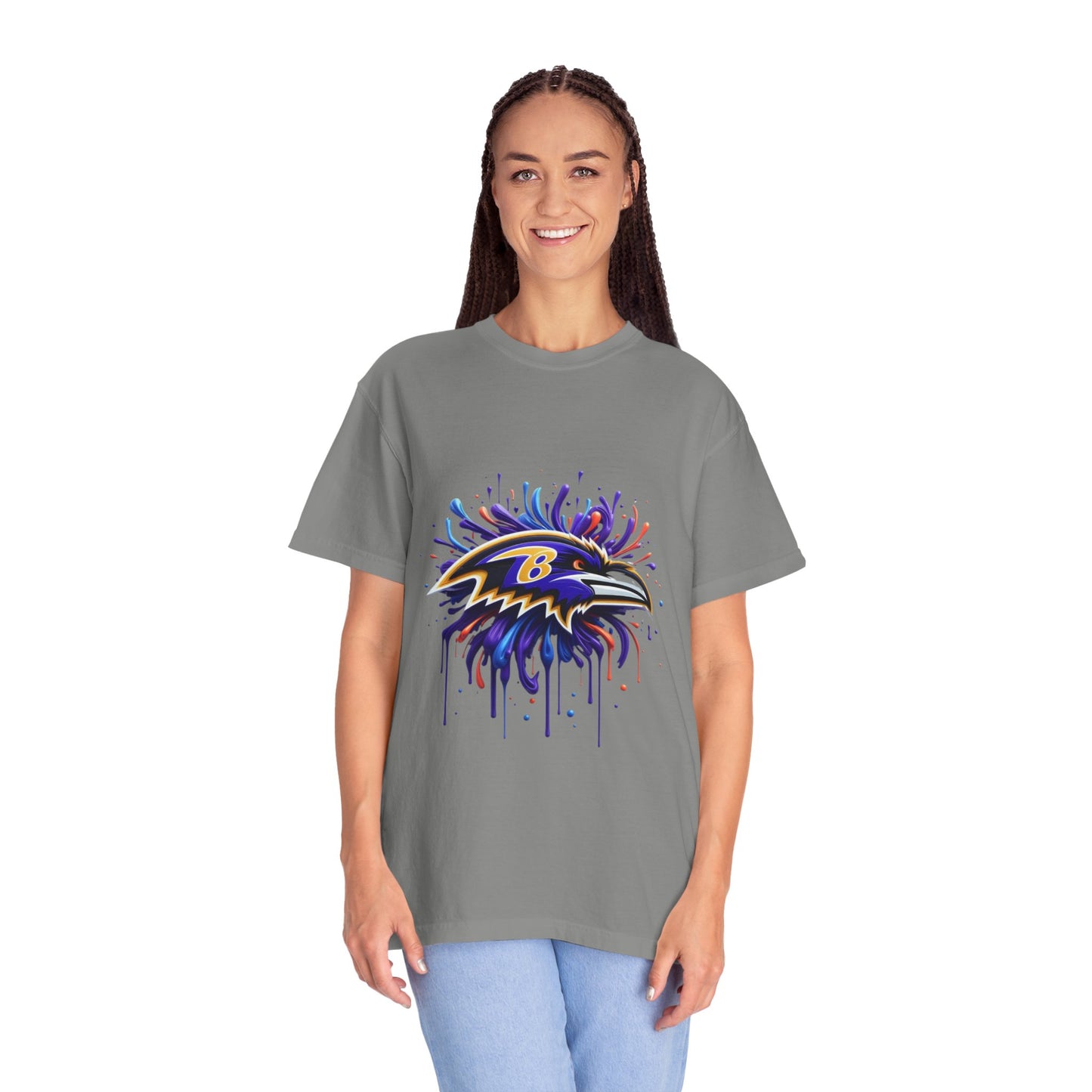 Baltimore Ravens Splatter Graphic T-Shirt, Unisex Sports Apparel, Fan Gear, Game Day Outfit, Gift for Ravens Fans