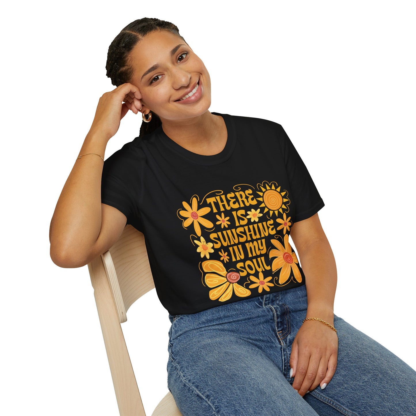 Sunshine in My Soul T-Shirt, Bright Floral Tee, Inspirational Shirt, Gift for Friend, Summer Outfit, Casual Wear - To Be Designs