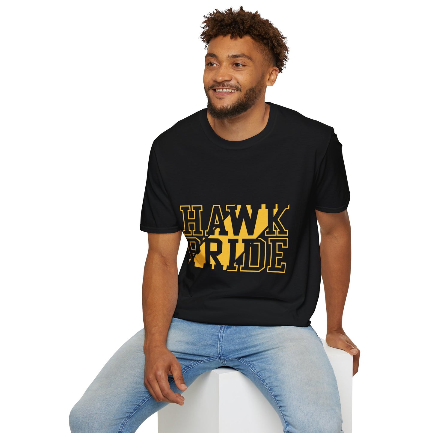 Hawk Pride Unisex T-Shirt, Softstyle Tee for School Spirit, College Apparel, Gifts for Graduates, Casual Wear
