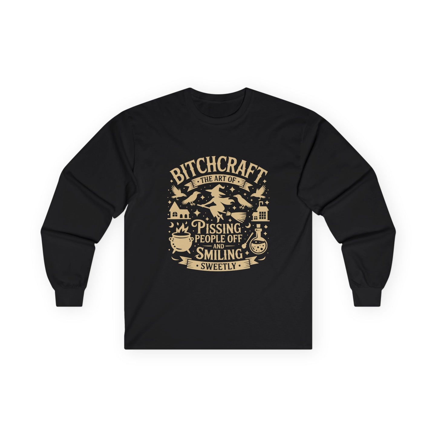 Bitchcraft Unisex Long Sleeve Tee | Funny Witchy Shirt, Gifts for Witches, Halloween Apparel, Spooky Season Wear, Casual Outfit
