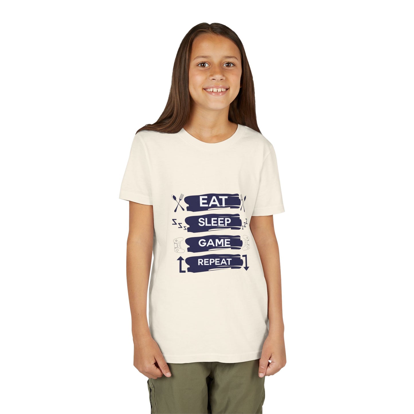 Eat, Sleep, Game, Repeat Youth Gamer Tee | Eat Sleep Game Repeat | Perfect for Birthdays, Gaming Events, Casual Wear, Holidays, and Everyday Fun