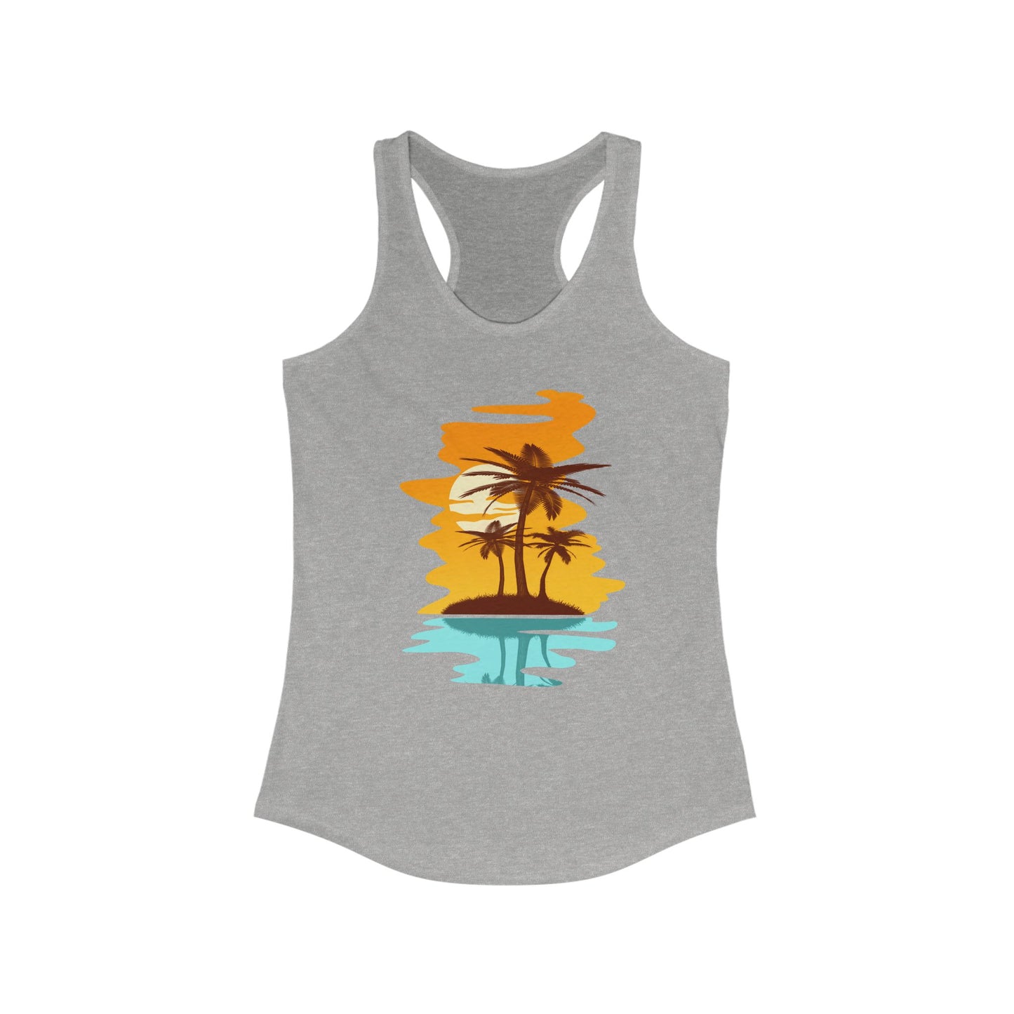 Tropical Paradise Racerback Tank - Perfect for Summer, Beach Days, Yoga, Casual Outings, Gift for Her