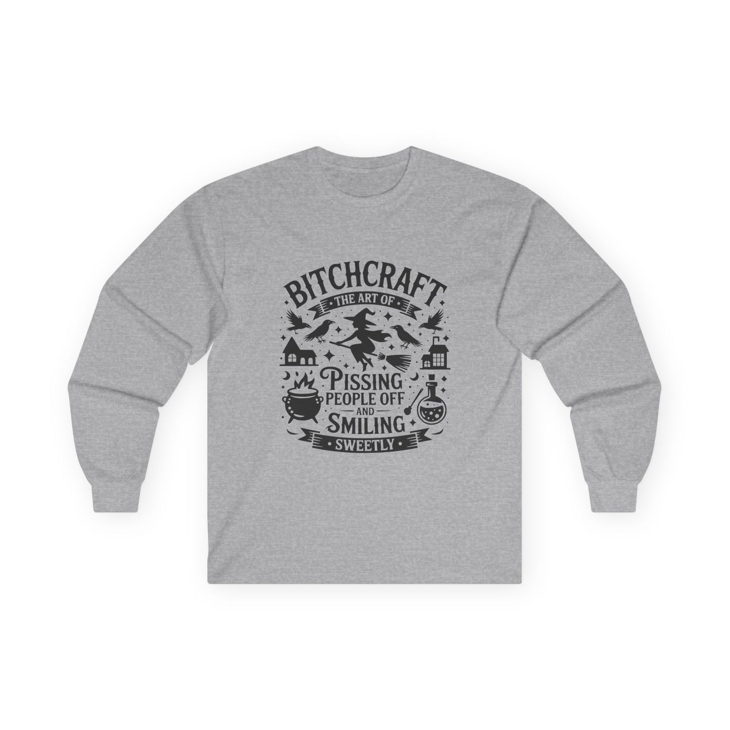 Bitchcraft Unisex Long Sleeve Tee | Funny Witchy Shirt, Gifts for Witches, Halloween Apparel, Spooky Season Wear, Casual Outfit