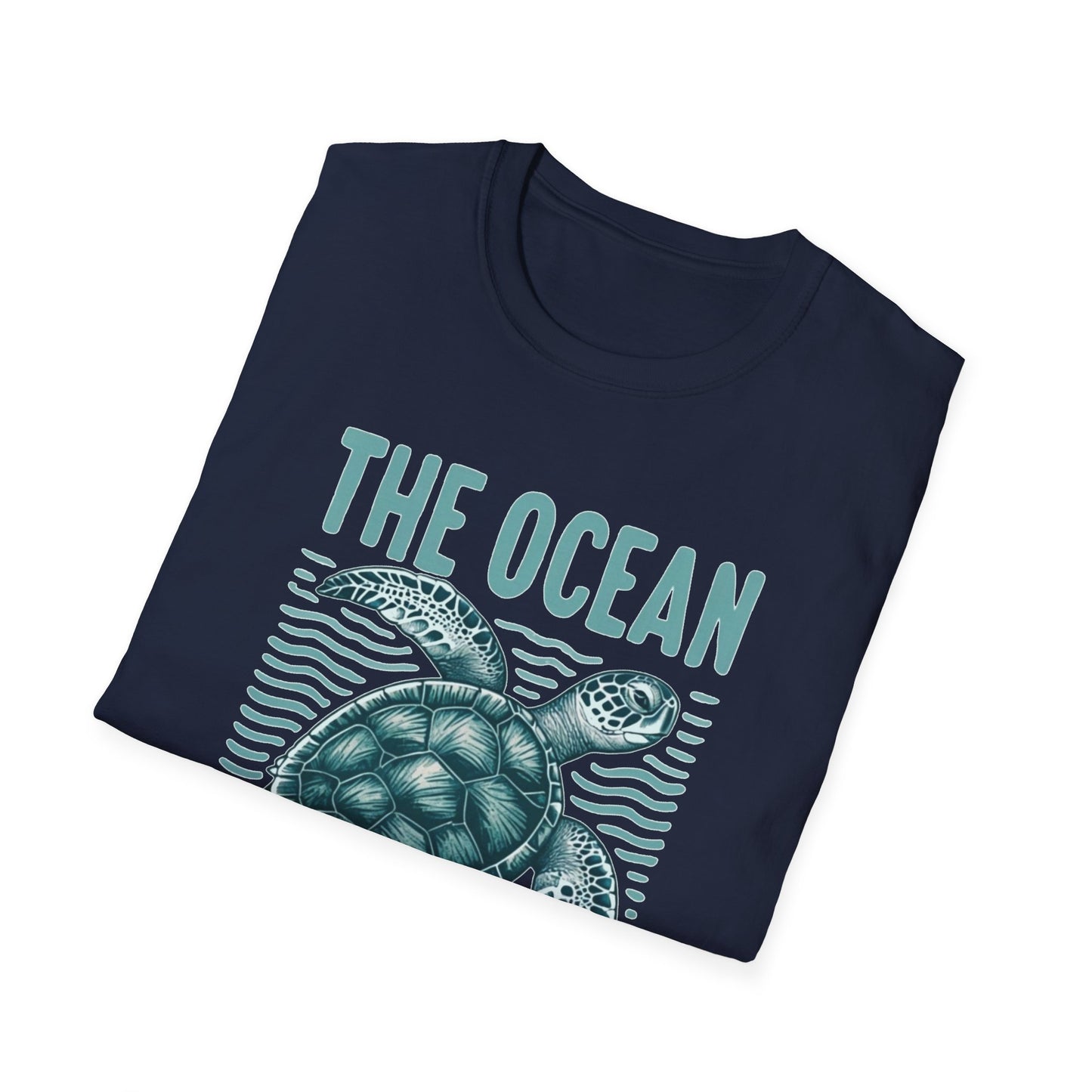 Ocean Calling Unisex Softstyle T-Shirt, Sea Turtle Tee, Beach Lover Shirt, Gift for Ocean Enthusiasts, Summer Clothing - To Be Designs
