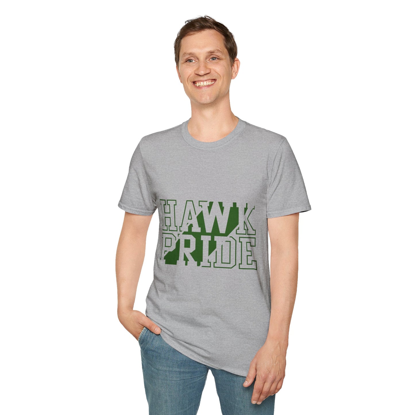 Hawk Pride Unisex T-Shirt, Softstyle Tee for School Spirit, College Apparel, Gifts for Graduates, Casual Wear