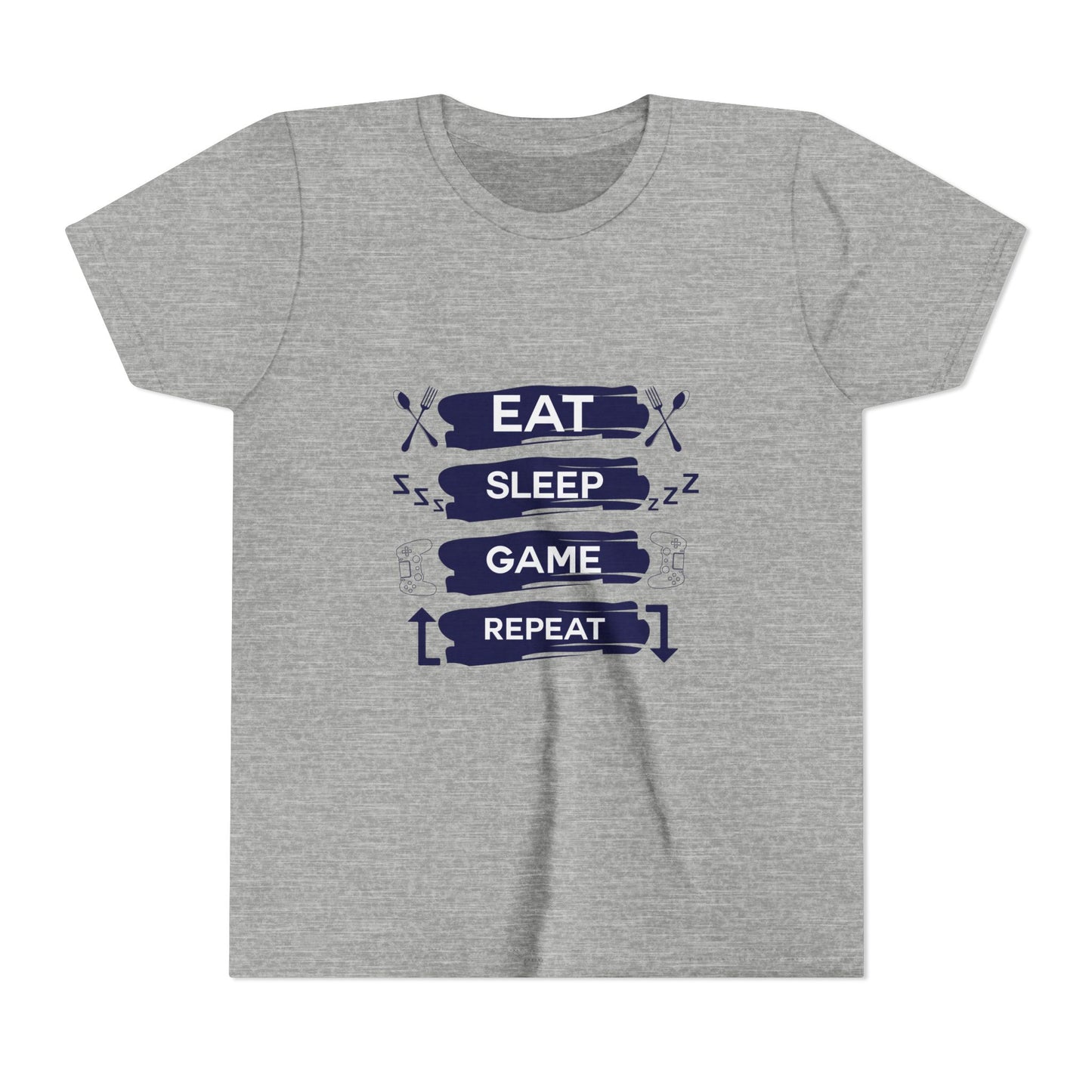 Eat, Sleep, Game, Repeat Youth Gamer Tee | Eat Sleep Game Repeat | Perfect for Birthdays, Gaming Events, Casual Wear, Holidays, and Everyday Fun