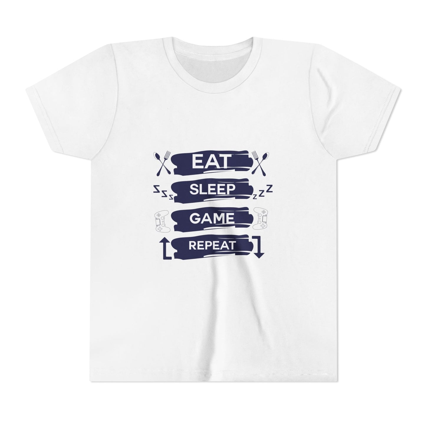 Eat, Sleep, Game, Repeat Youth Gamer Tee | Eat Sleep Game Repeat | Perfect for Birthdays, Gaming Events, Casual Wear, Holidays, and Everyday Fun