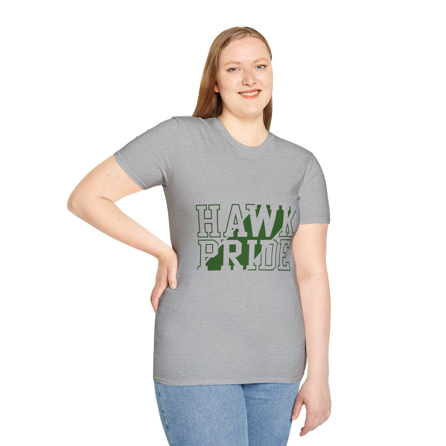 Hawk Pride Unisex T-Shirt, Softstyle Tee for School Spirit, College Apparel, Gifts for Graduates, Casual Wear