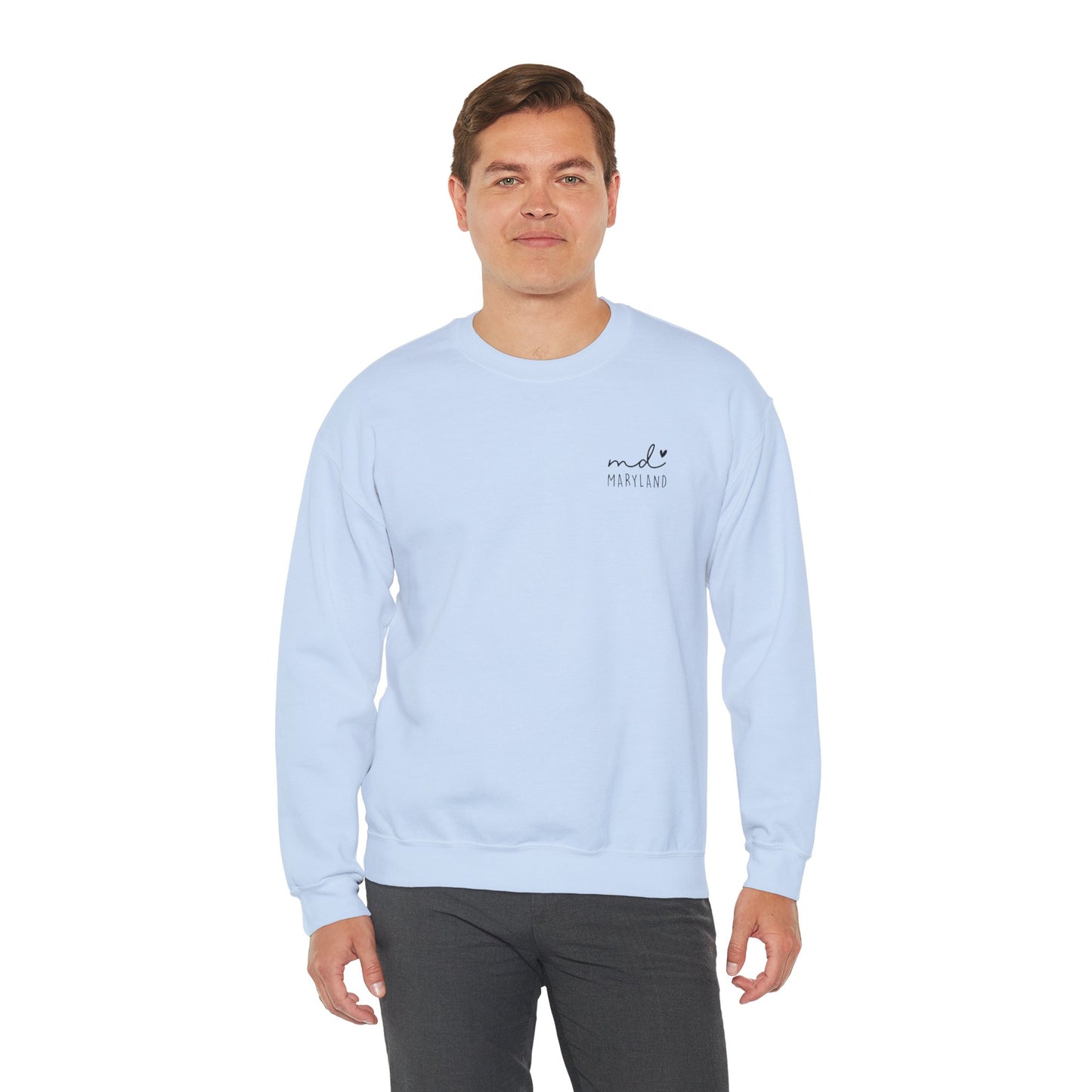 Maryland MD Cozy Unisex Crewneck Sweatshirt, Comfy Layering Piece, Perfect Gift for Friends, Relaxed Style for Every Season, Casual Sweat
