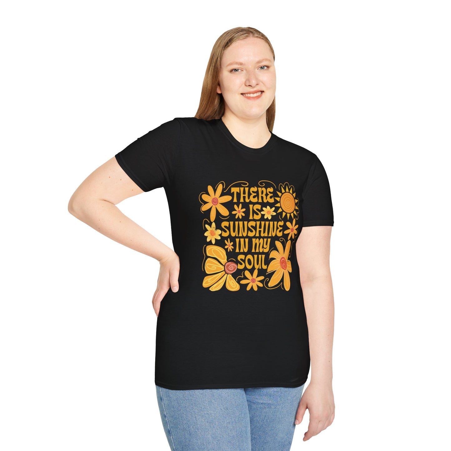 Sunshine in My Soul T-Shirt, Bright Floral Tee, Inspirational Shirt, Gift for Friend, Summer Outfit, Casual Wear - To Be Designs